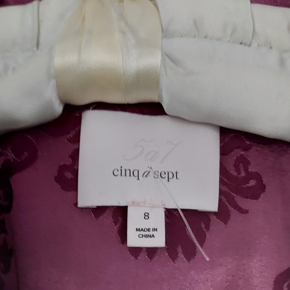 NWT...CINQ @ SEPT FAYE FLORAL BAROQUE SATIN JACQUARD 2 PIECE SUIT 8 - Picture 2 of 13